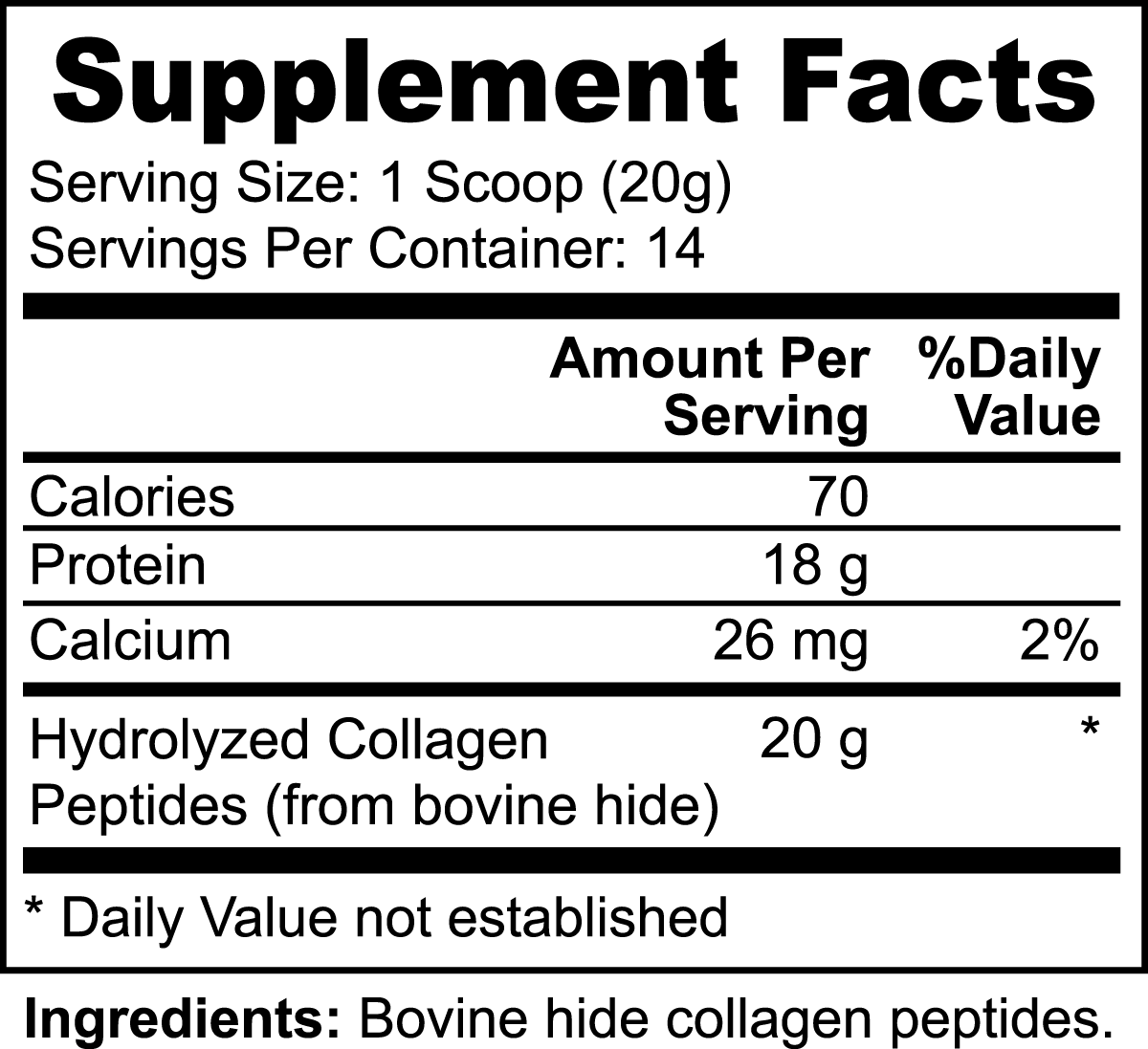 Grass-Fed Hydrolyzed Collagen Peptides (Unflavored)