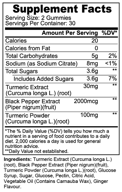 Turmeric Curcumin Gummies with Black Pepper